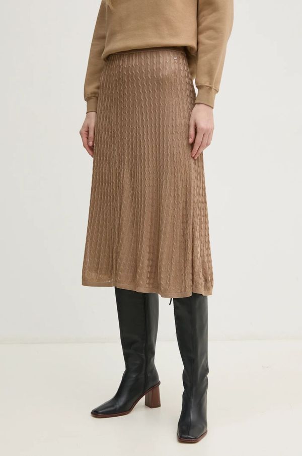 Tommy Hilfiger Suknja Tommy Hilfiger boja: zelena, midi, širi se prema dolje, WW0WW44006