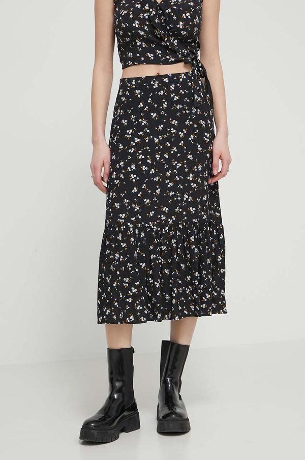 Tommy Jeans Suknja Tommy Jeans boja: crna, midi, širi se prema dolje