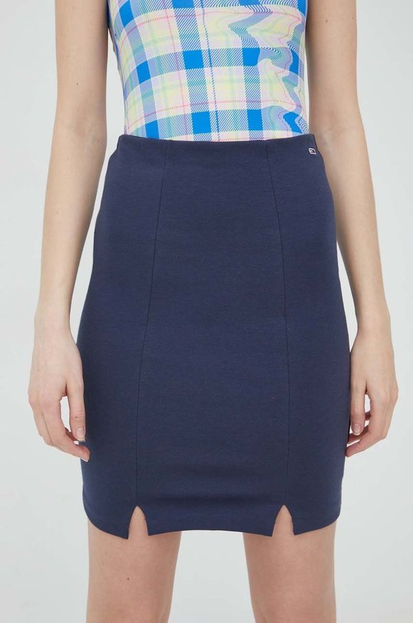 Tommy Jeans Suknja Tommy Jeans boja: tamno plava, mini, pencil