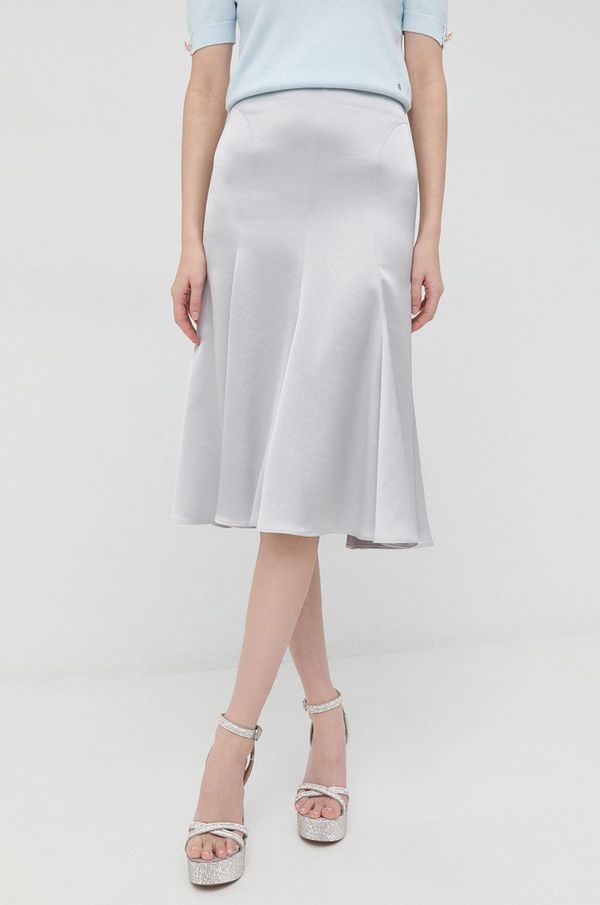 Trussardi Suknja Trussardi boja: siva, midi, širi se prema dolje