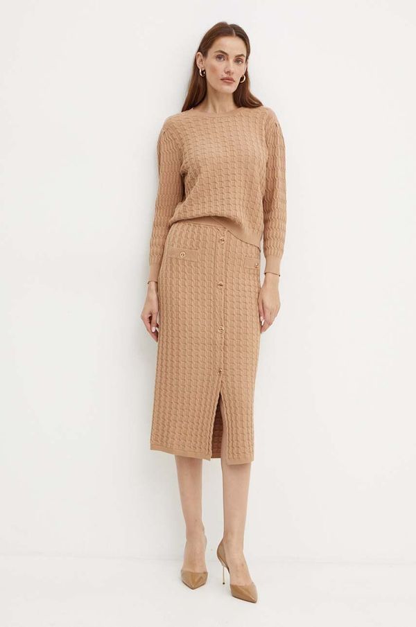 Twinset Suknja Twinset boja: bež, midi, ravna, 242TP3344