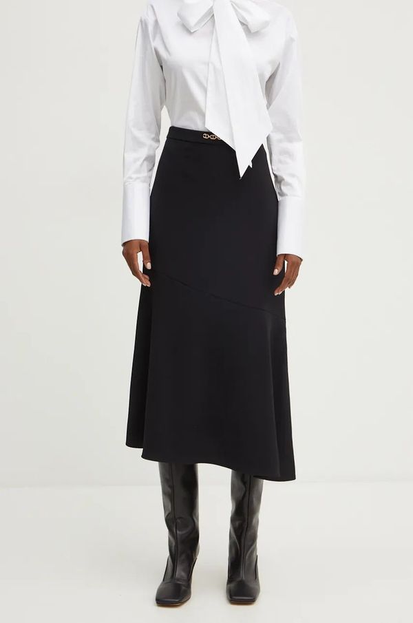 Twinset Suknja Twinset boja: crna, midi, širi se prema dolje, 242TP2084