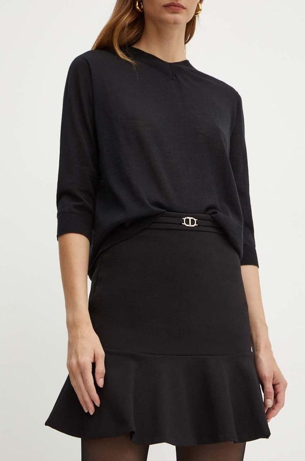 Twinset Suknja Twinset boja: crna, mini, ravna, 242TP224C