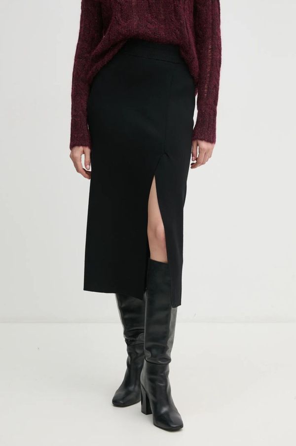 United Colors of Benetton Suknja United Colors of Benetton boja: crna, midi, pencil, 17Q3D001P