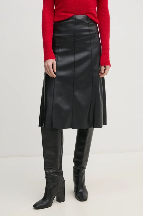 United Colors of Benetton Suknja United Colors of Benetton boja: crna, midi, širi se prema dolje, 4IVRD004C