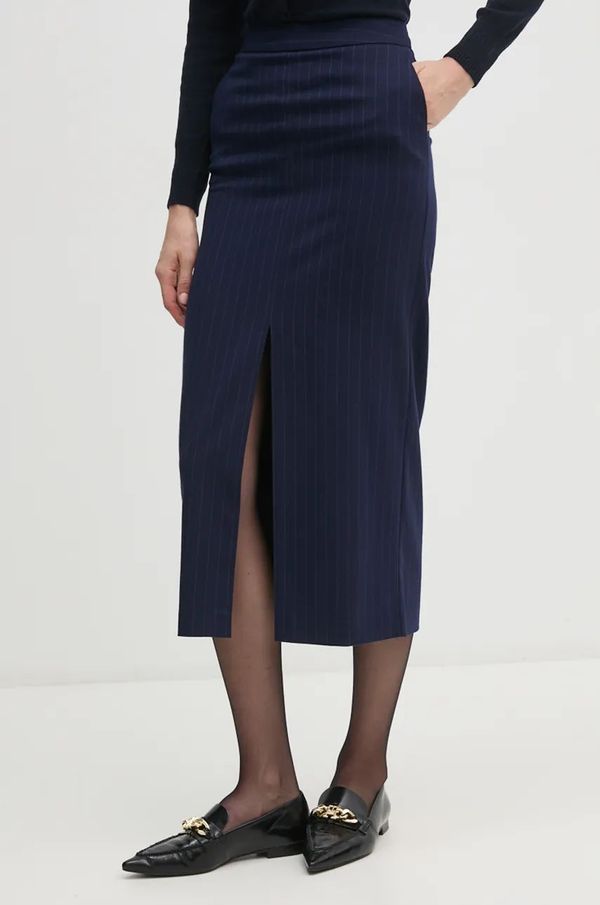 United Colors of Benetton Suknja United Colors of Benetton boja: tamno plava, midi, ravna, 4KHSD0042