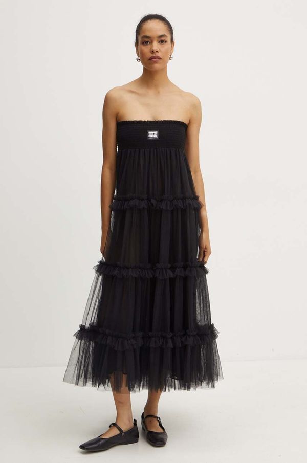 Versace Jeans Couture Suknja Versace Jeans Couture boja: crna, maxi, širi se prema dolje, 77HAE800 J0144