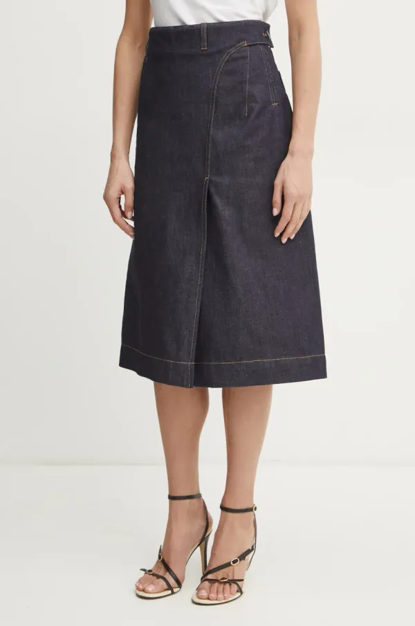 Victoria Beckham Suknja Victoria Beckham boja: tamno plava, midi, širi se prema dolje, 1125DSK006000B