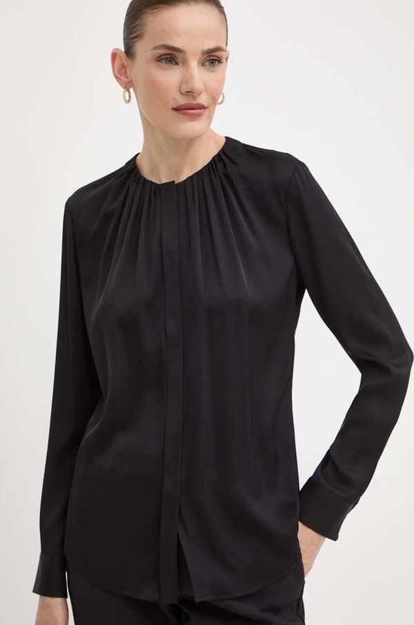 Boss Svilena košulja BOSS boja: crna, regular