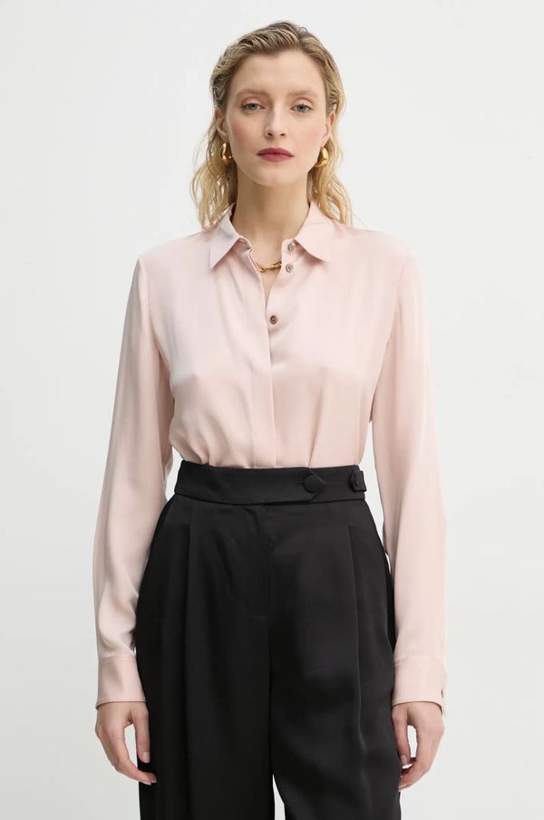 Theory Svilena košulja Theory boja: ružičasta, regular, s klasičnim ovratnikom, M0102536