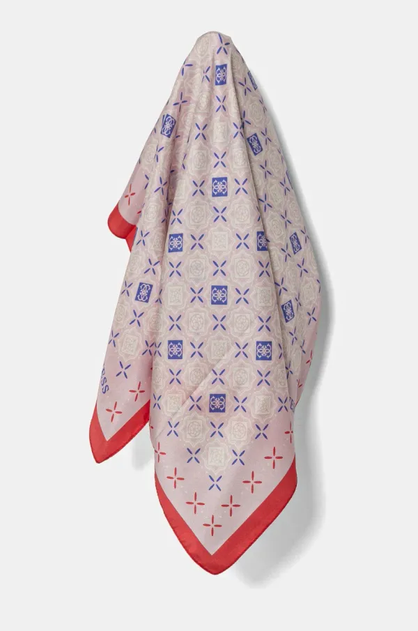 Guess Svilena marama Guess za žene, boja: ružičasta, s uzorkom, AW5294 SIL53