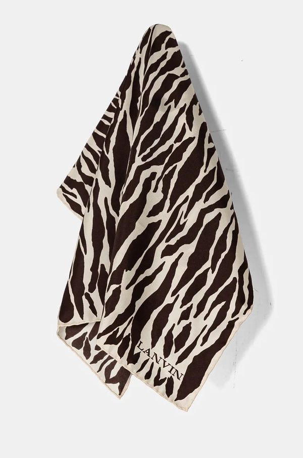 Lanvin Svilena marama Lanvin boja: smeđa, s uzorkom, 6L5555.SS170