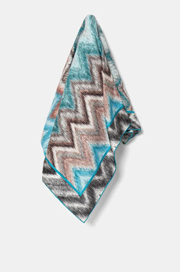 Missoni Svilena marama Missoni za žene, boja: siva, s uzorkom, FO41TWDA045