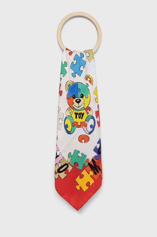 Moschino Svilena marama Moschino boja: crvena, s uzorkom