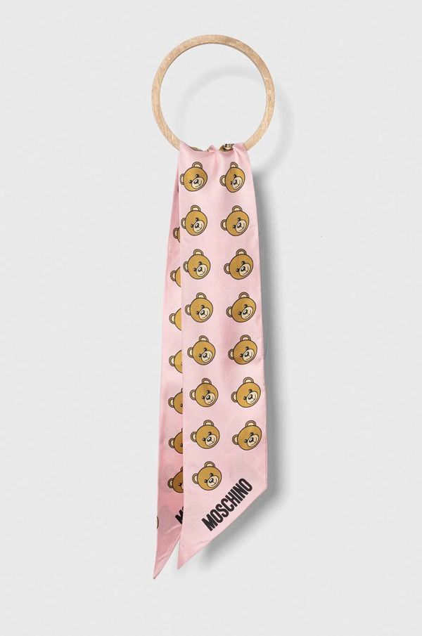 Moschino Svilena marama Moschino boja: ružičasta, s uzorkom