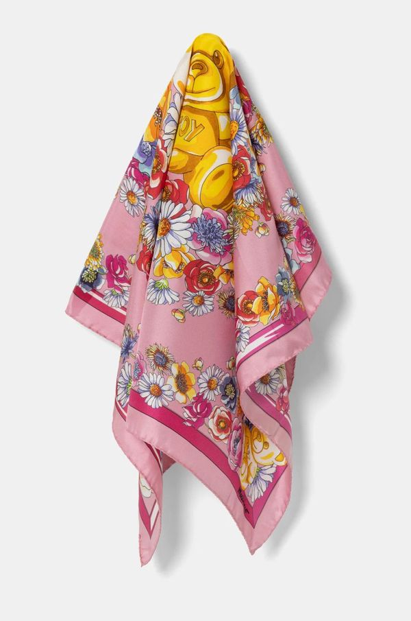Moschino Svilena marama Moschino boja: ružičasta, s uzorkom, M3227 3548