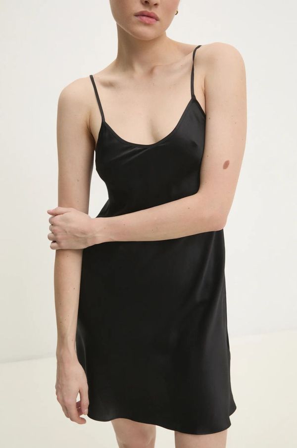 Answear Lab Svilena spavaćica Answear Lab boja: crna, satenska