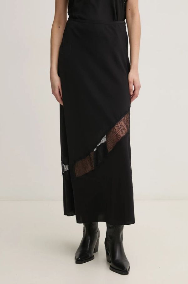 Zadig&Voltaire Svilena suknja ZADIG&VOLTAIRE boja: crna, maxi, ravna, WWSK00364