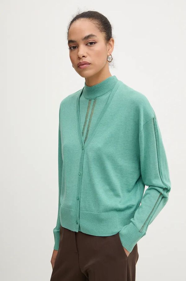 IRO Svileni kardigan IRO boja: zelena, lagani, WP12LALIE