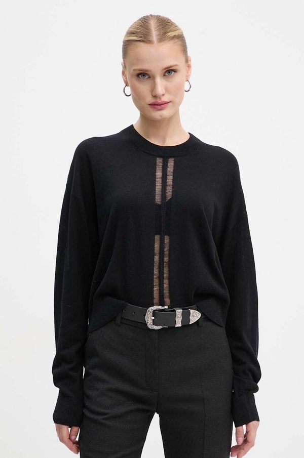 IRO Svileni pulover IRO boja: crna, lagani, WP12LOVA