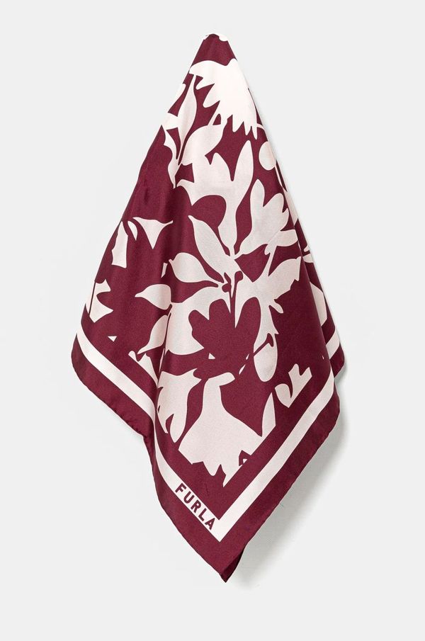 Furla Svileni rubac Furla boja: bordo, s uzorkom, WT00021 BX3592 3657S