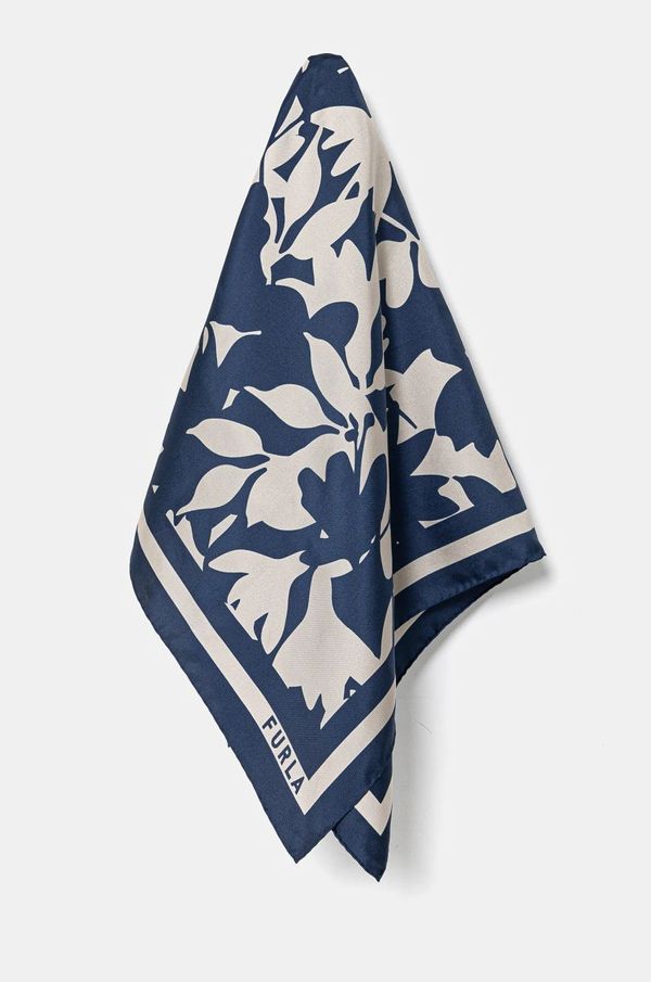 Furla Svileni rubac Furla boja: tamno plava, s uzorkom, WT00021 BX3592 3659S