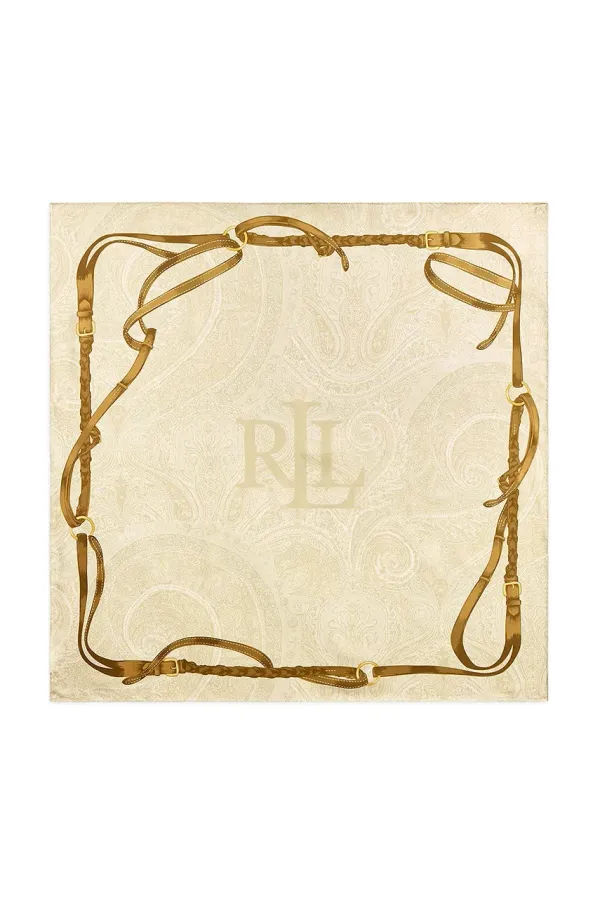 Lauren Ralph Lauren Svileni rubac Lauren Ralph Lauren za žene, boja: bež, s uzorkom, 454972544