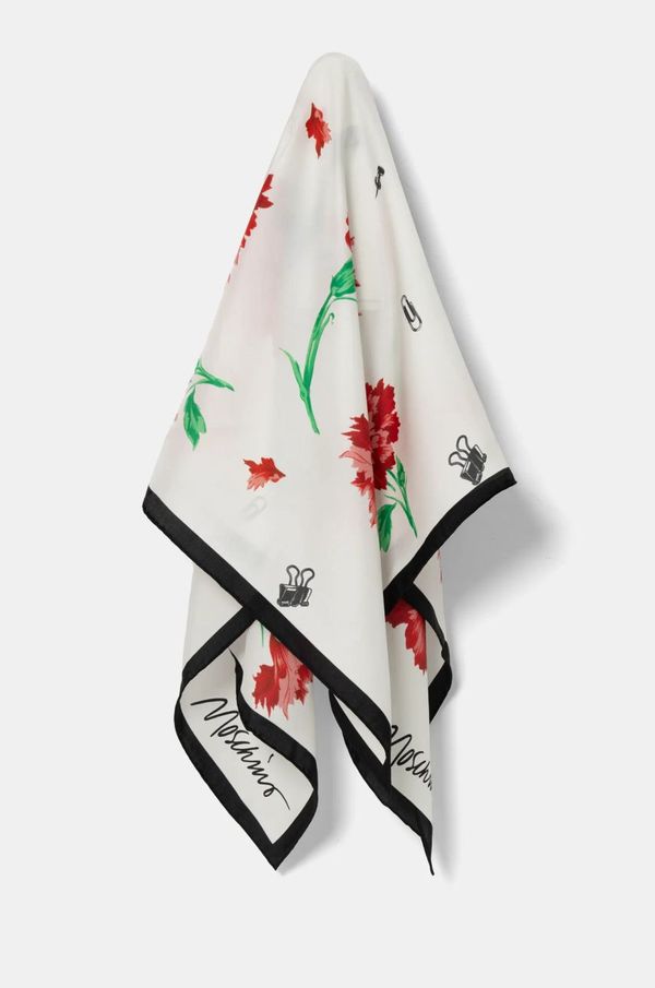 Moschino Svileni rubac Moschino boja: bež, s uzorkom, M3218 3549