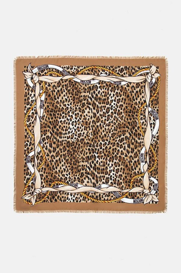 Moschino Svileni rubac Moschino boja: smeđa, s uzorkom, M3113 3598