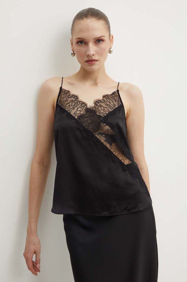 Custommade Svileni top Custommade Yazmira boja: crna, s aplikacijom, 999312101