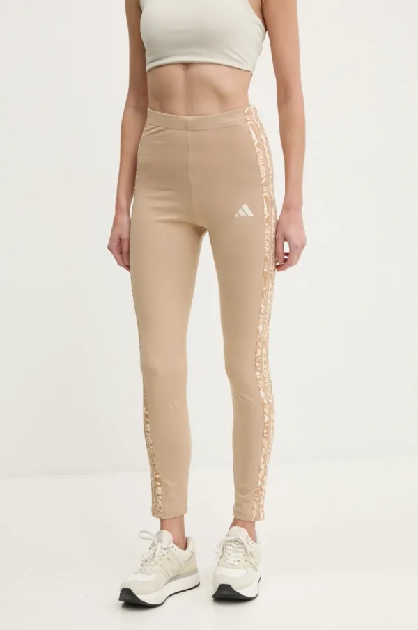 adidas Tajice adidas Essentials Animal za žene, boja: bež, s aplikacijom, JM1661