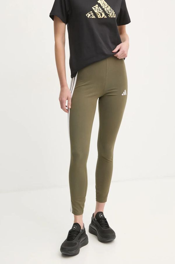 adidas Tajice adidas Essentials za žene, boja: zelena, s aplikacijom, JC5574