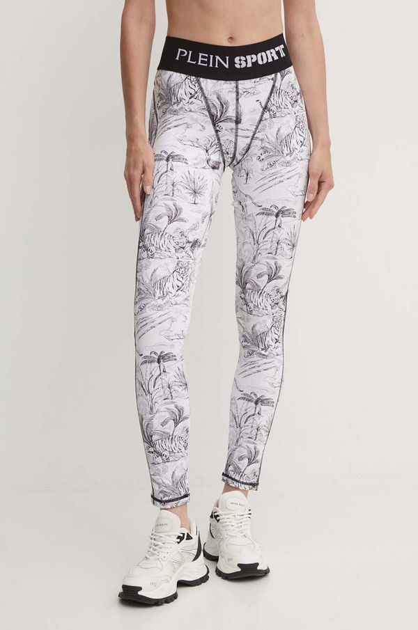 Plein Sport Tajice PLEIN SPORT za žene, boja: bijela, s uzorkom, FADC WJT1954 STE003N