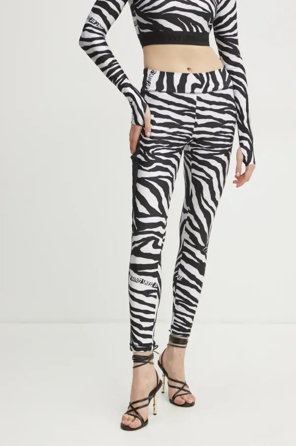 Versace Jeans Couture Tajice Versace Jeans Couture za žene, boja: crna, s uzorkom, 78HAC114 JS482