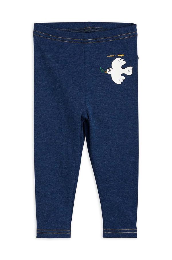 Mini Rodini Tajice za bebe Mini Rodini Mini Rodini x Wrangler boja: tamno plava, s tiskom