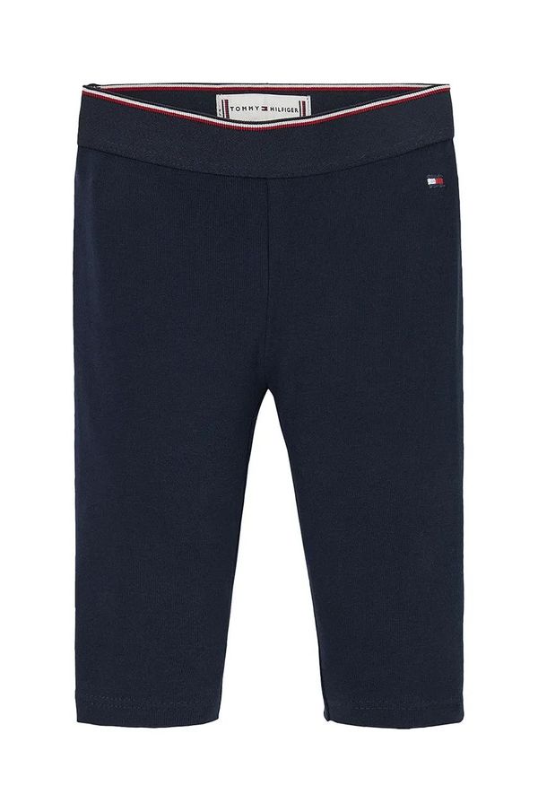 Tommy Hilfiger Tajice za bebe Tommy Hilfiger boja: tamno plava, bez uzorka, KN0KN01955
