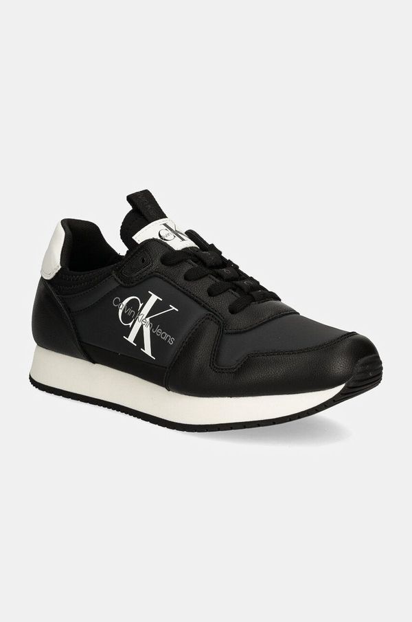 Calvin Klein Tenisice Calvin Klein Jeans RUNNER SOCK LACEUP ML LTH boja: crna, YW0YW01616