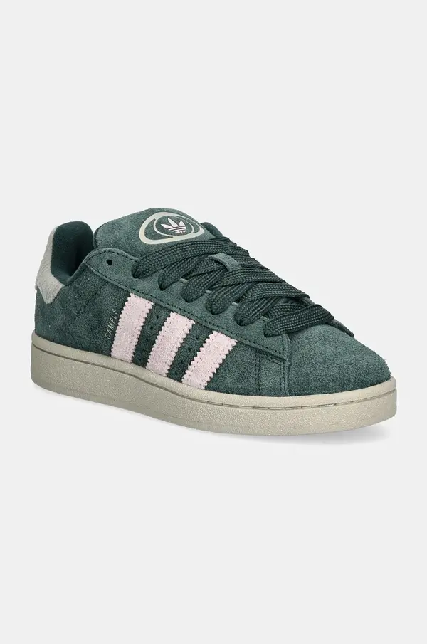 Adidas Tenisice od brušene kože adidas Originals Campus 00s W boja: zelena, IG2121
