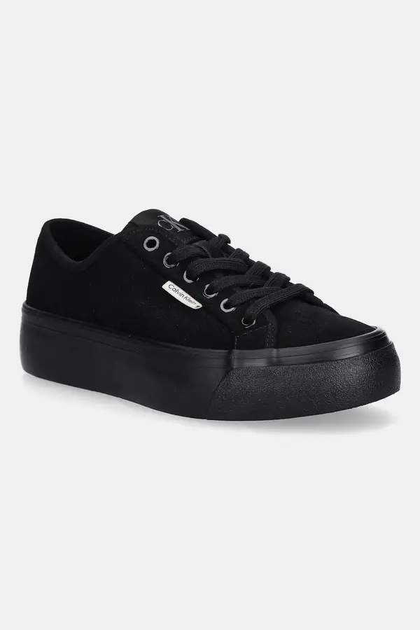 Calvin Klein Tenisice od brušene kože Calvin Klein VULC FLATF LACE UP SUE/WL CK