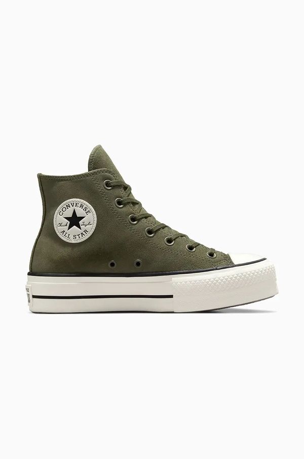 Converse Tenisice od brušene kože Converse Chuck Taylor All Star Lift boja: zelena, A11144C