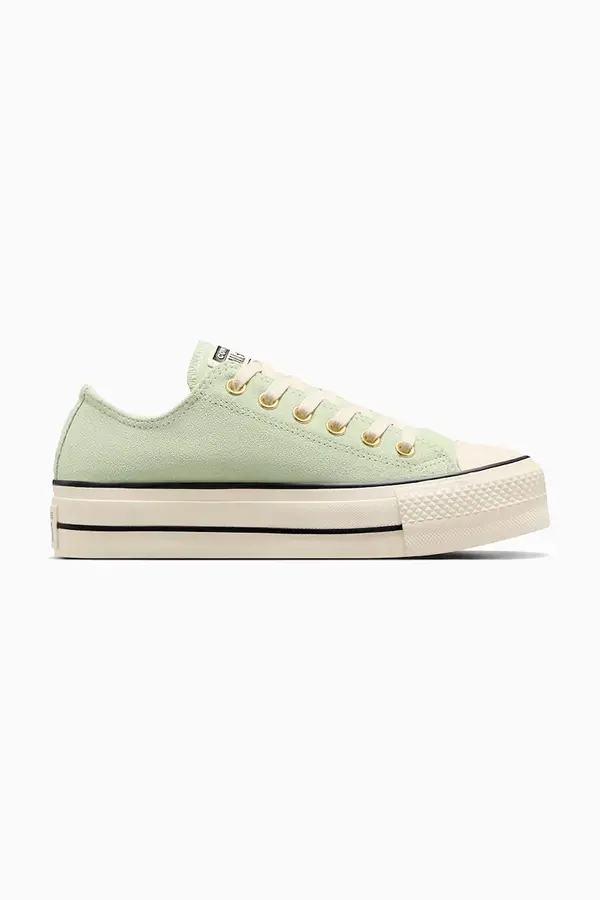 Converse Tenisice od brušene kože Converse Chuck Taylor All Star Lift boja: zelena, A13825C