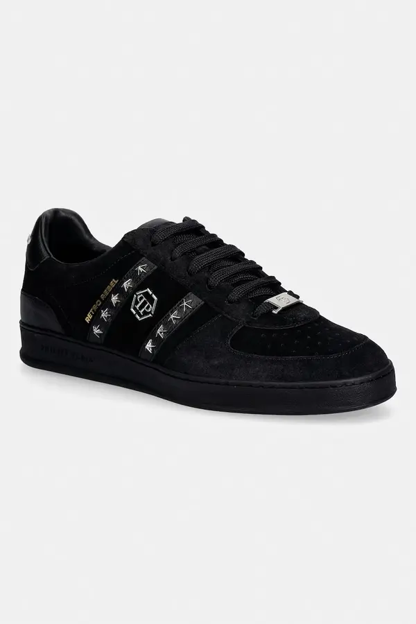 Philipp Plein Tenisice od brušene kože Philipp Plein Low-Top Retro Rebel