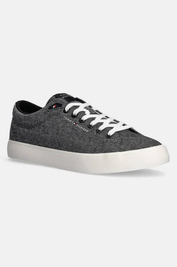 Tommy Hilfiger Tenisice Tommy Hilfiger TH HI VULC LOW CORE CHAMBRAY za muškarce, boja: crna, FM0FM05389