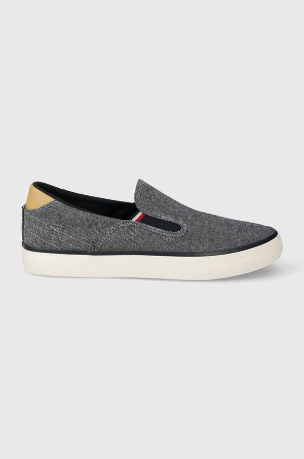 Tommy Hilfiger Tenisice Tommy Hilfiger TH HI VULC LOW SLIPON CHAMBRAY za muškarce, boja: tamno plava, FM0FM04947
