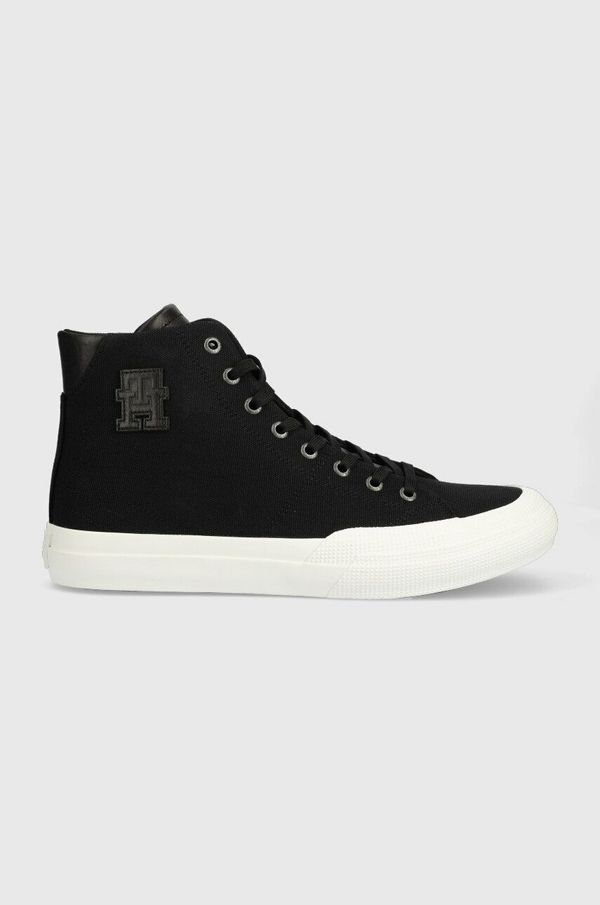 Tommy Hilfiger Tenisice Tommy Hilfiger TH HI VULC PREMIUM BANANATEX za muškarce, boja: crna, FM0FM04572