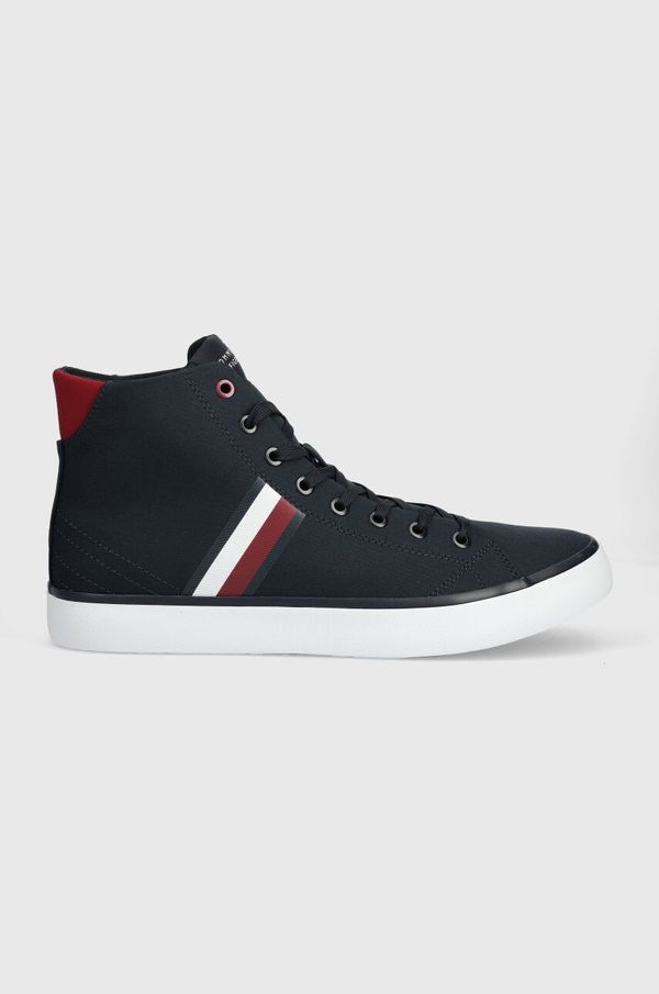 Tommy Hilfiger Tenisice Tommy Hilfiger TH HI VULC STRIPES MESH za muškarce, boja: tamno plava, FM0FM04948
