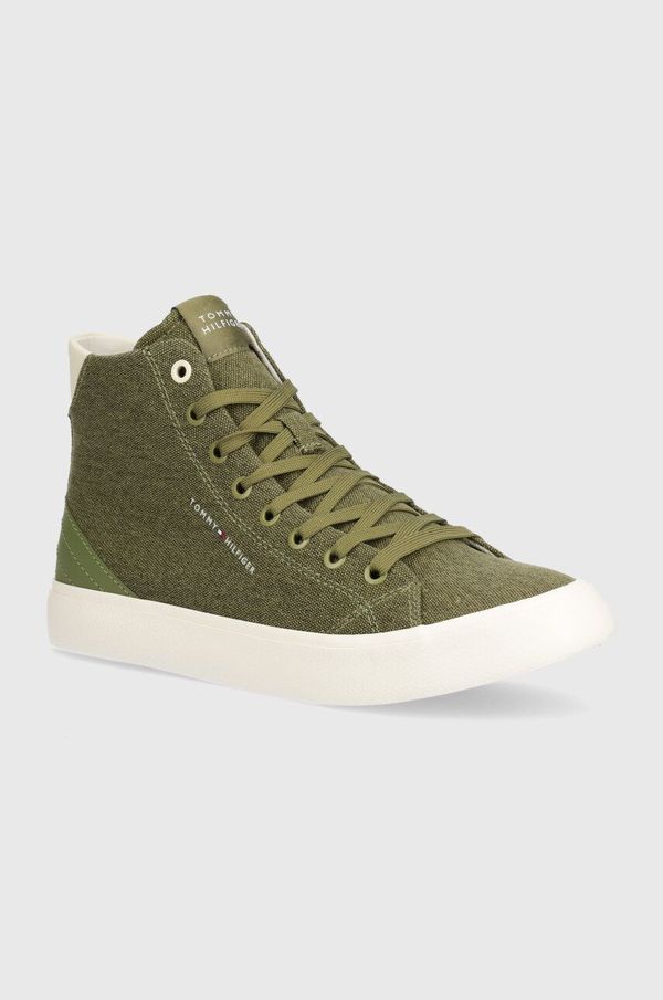 Tommy Hilfiger Tenisice Tommy Hilfiger TH HI VULC SUMMER CVS za muškarce, boja: zelena, FM0FM05076