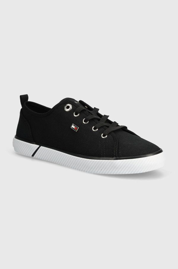 Tommy Hilfiger Tenisice Tommy Hilfiger VULC CANVAS SNEAKER za žene, boja: crna, FW0FW08063