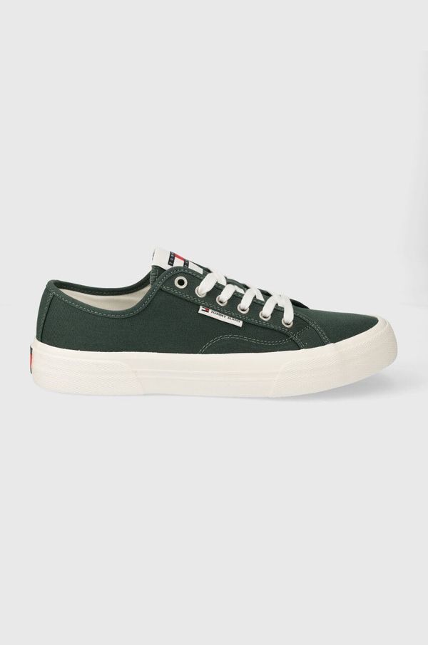 Tommy Jeans Tenisice Tommy Jeans TJM LACE UP CANVAS COLOR za muškarce, boja: zelena, EM0EM01365