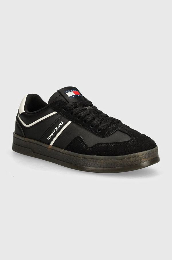 Tommy Jeans Tenisice Tommy Jeans TJM LEATHER RETRO CUPSOLE boja: crna, EM0EM01414